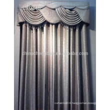 Latest design elegant drapes curtains with fancy valance